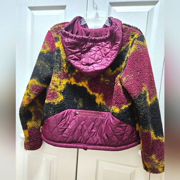 JOYLAB Multi-color Tie Dye Effect Full Zip-up Fleece Hooded Women's Jcket Medium - Picture 2 of 11